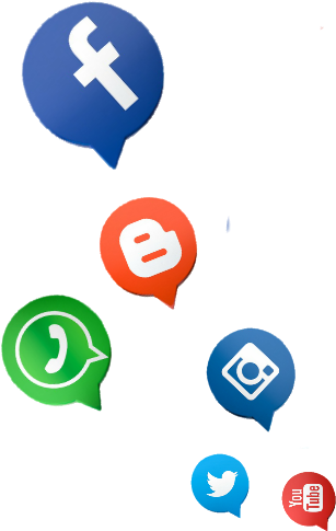 Social Media Icons Floating PNG Image