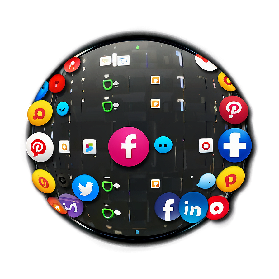 Social Media Icons For Dark Mode Png 05252024 PNG Image