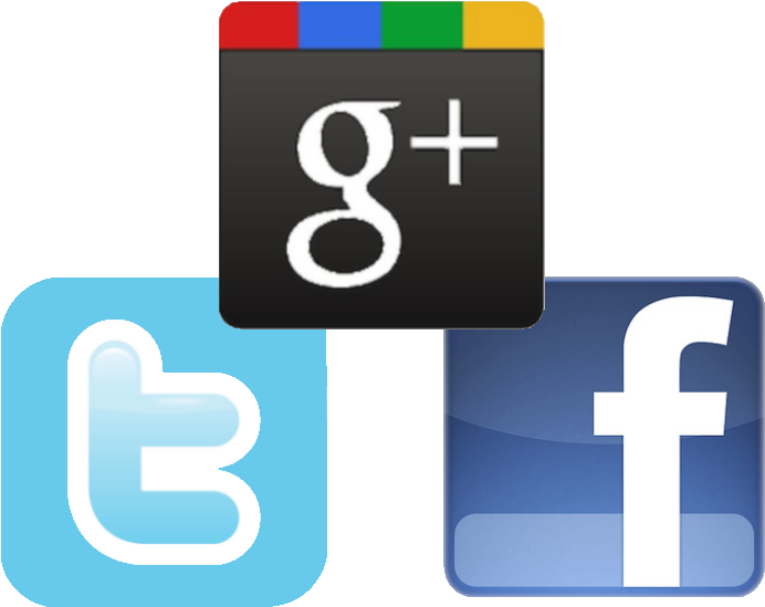 Social Media Icons Google Plus Twitter Facebook PNG Image