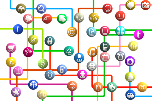 Social Media Icons Network PNG Image