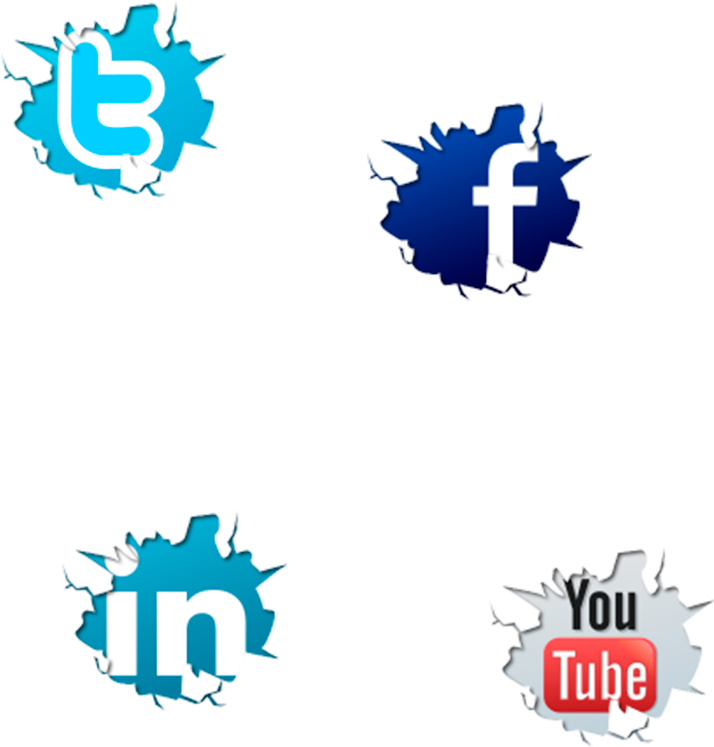 Social Media Icons Splatter Design PNG Image