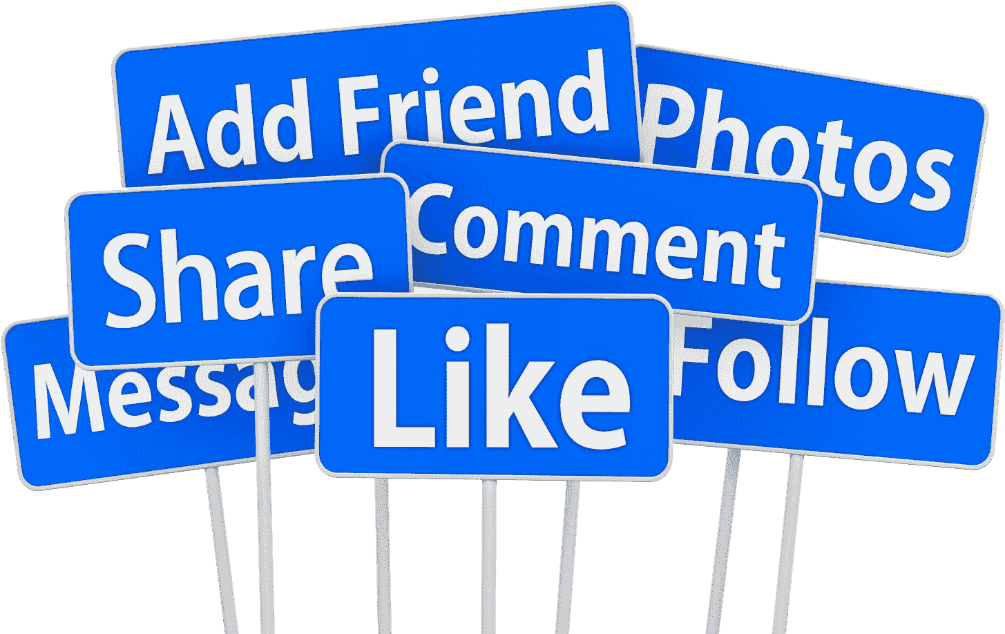 Social Media Interaction Signs PNG Image