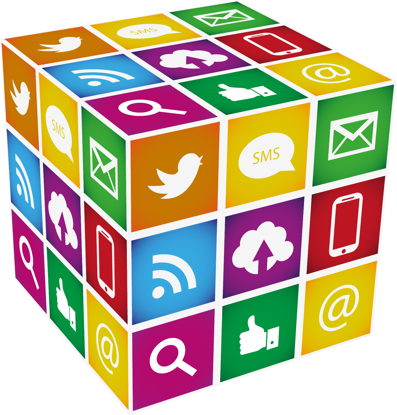 Social Media Rubiks Cube PNG Image