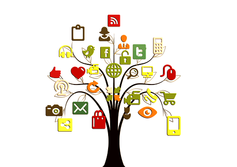 Social Media Technology Tree PNG Image