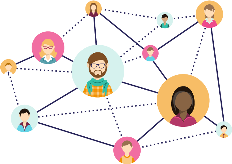 Social Network Connections Illustration PNG Image