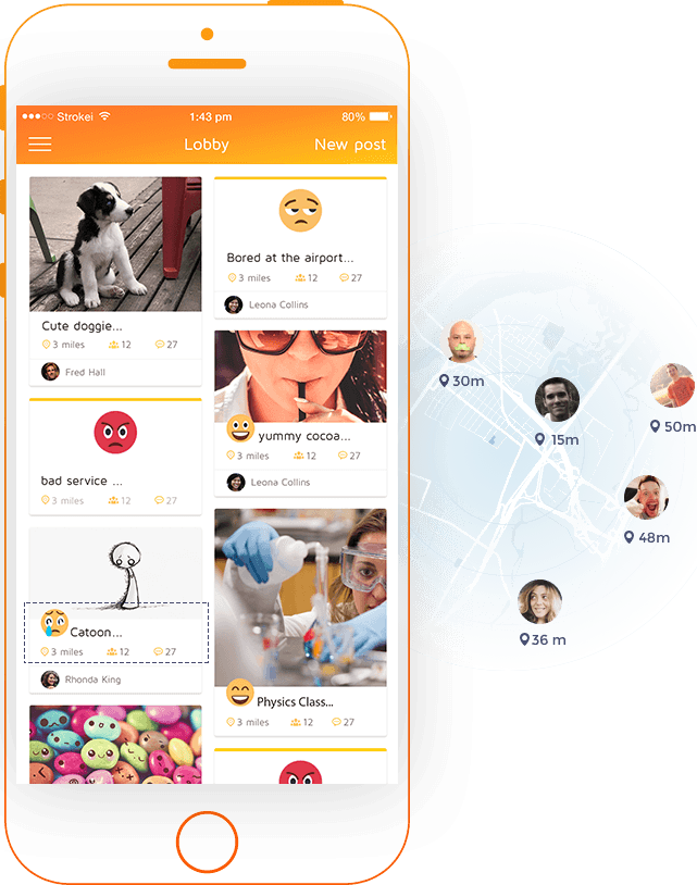 Social Networking App Interface PNG Image