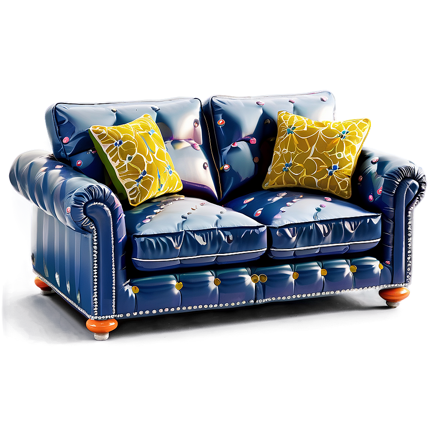 Sofa With Detailed Stitching Png 92 PNG Image