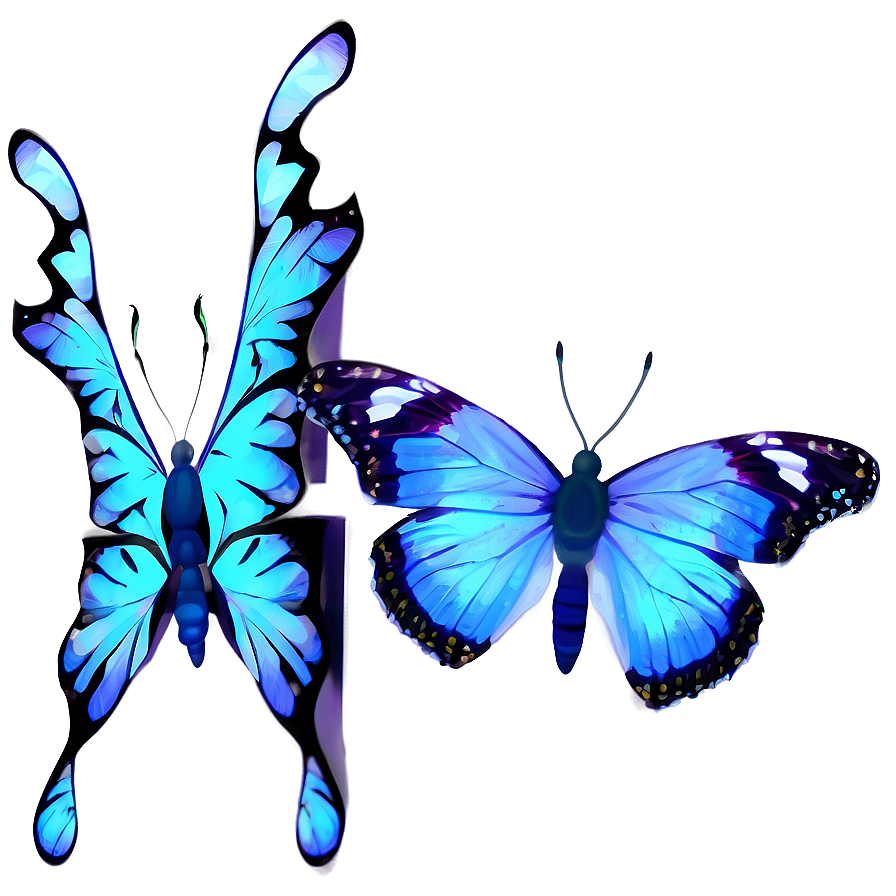 Soft Blue Butterflies Png Iiu PNG Image