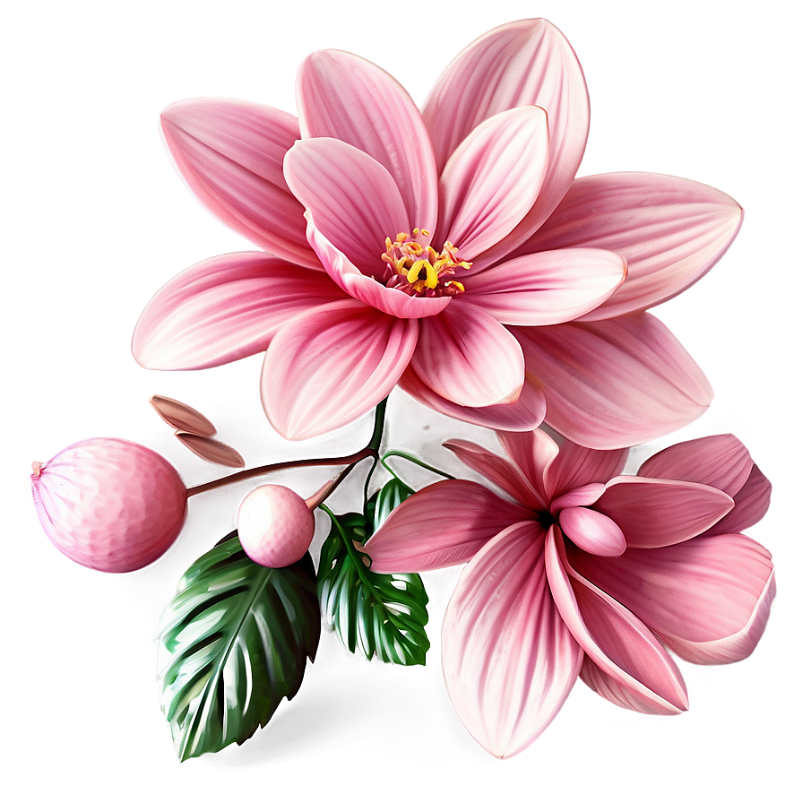 Soft Pink Floral Design Png Ygn80 PNG Image