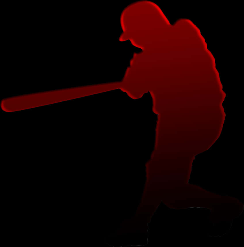 Softball Batter Silhouette PNG Image