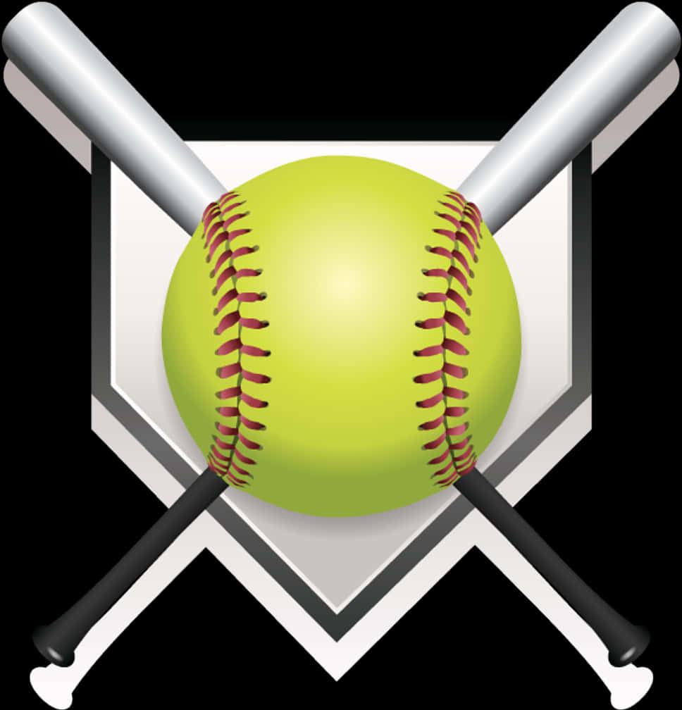 Softballand Bats Icon PNG Image