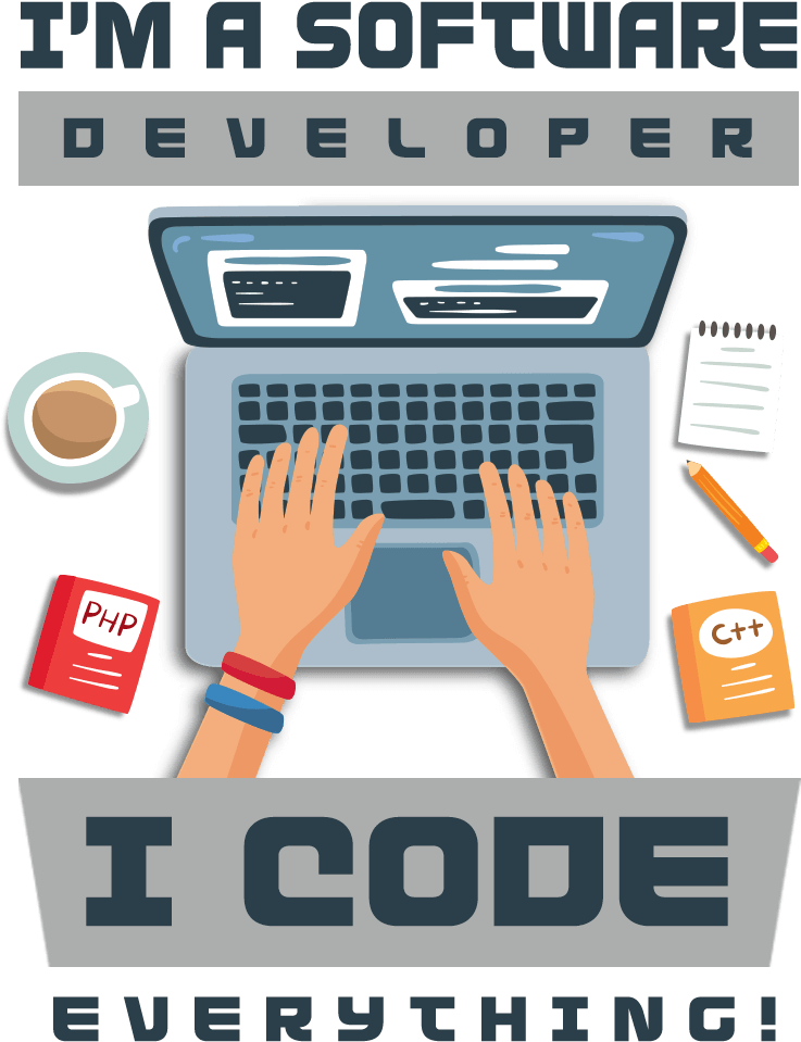 Software Developer Coding Illustration PNG Image