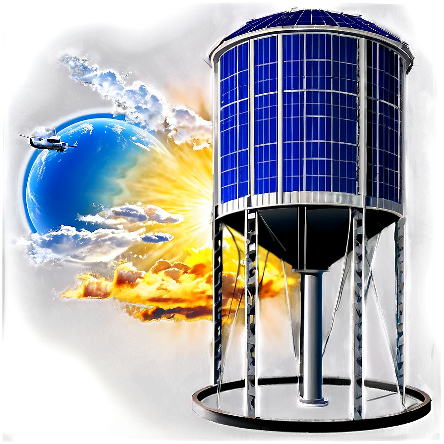 Solar Powered Water Tower Png Ffm PNG Image