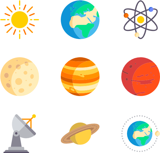 Solar_ System_and_ Space_ Exploration_ Icons PNG Image