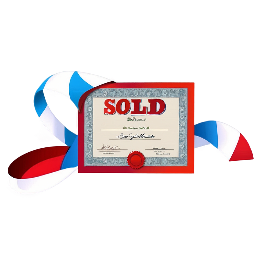 Sold Certificate Png Fqu25 PNG Image