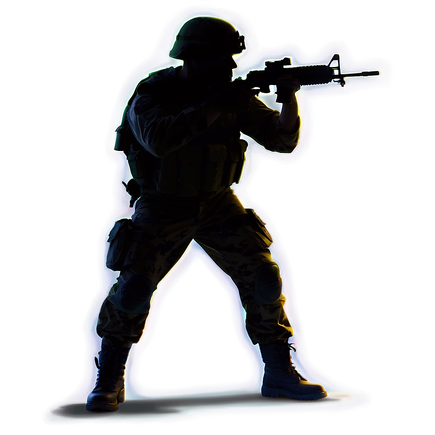 Soldier In Action Silhouette Png 06272024 PNG Image