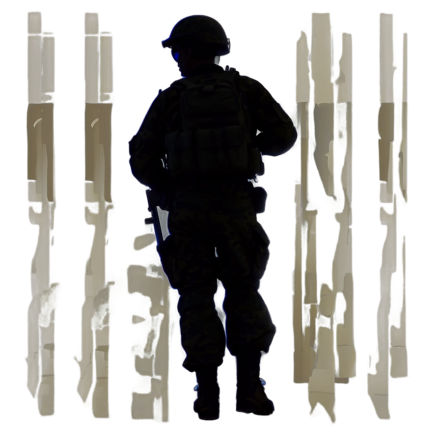 Soldier With Backpack Silhouette Png Cul70 PNG Image