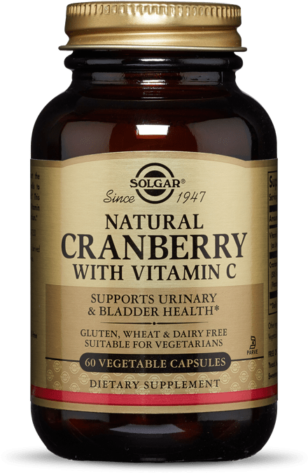 Solgar Natural Cranberry Supplement Bottle PNG Image