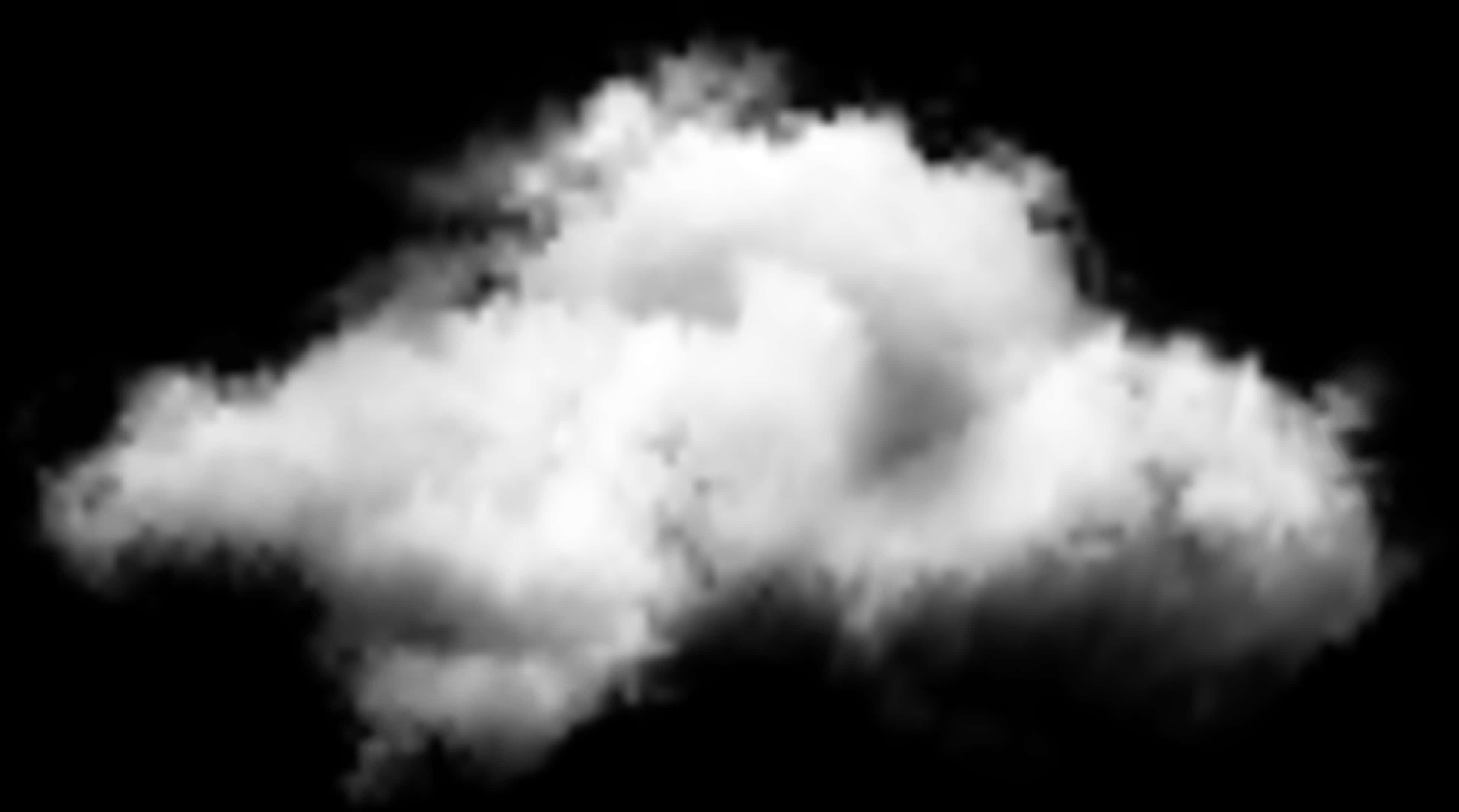 Solitary Cloud Black Background PNG Image