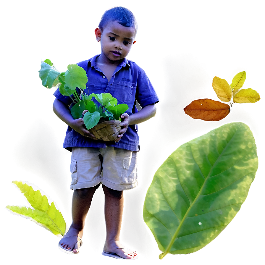 Son Collecting Leaves Png 06242024 PNG Image