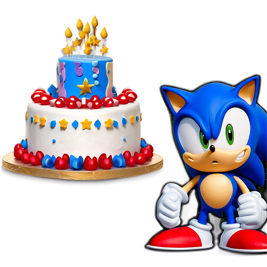 Sonic Birthday Cake Design Png 06132024 PNG Image