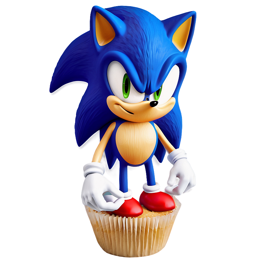 Sonic Birthday Cupcake Toppers Png Hfs PNG Image