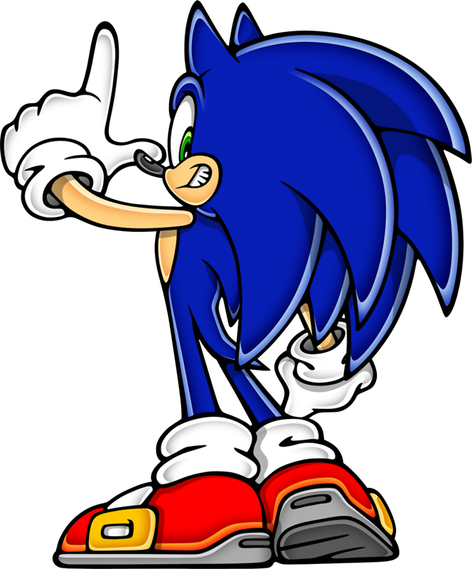 Sonic Pointing Adventure Pose PNG Image