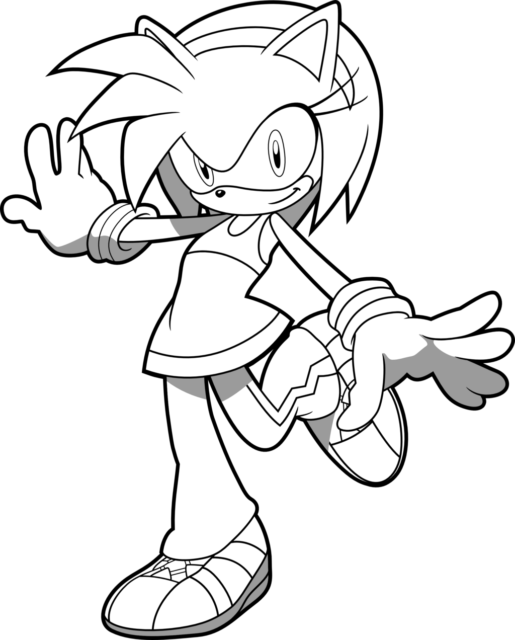 Sonic The Hedgehog Lineart PNG Image