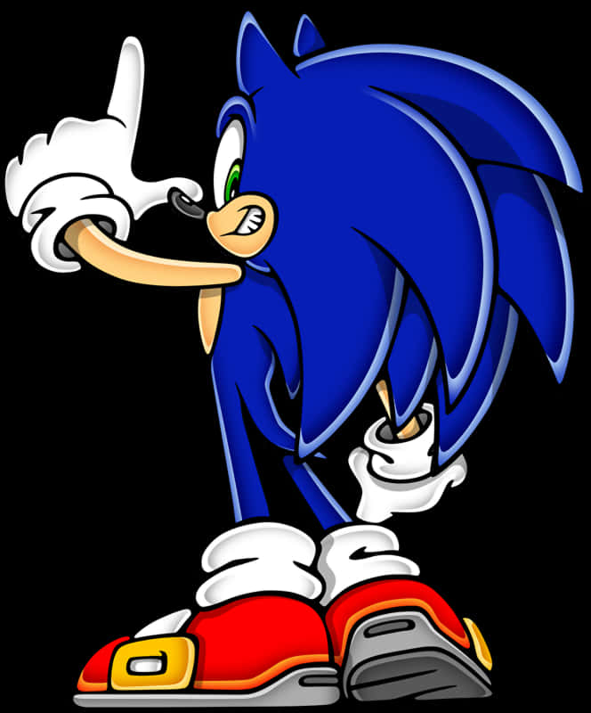 Sonic_the_ Hedgehog_ Pointing_ Up PNG Image