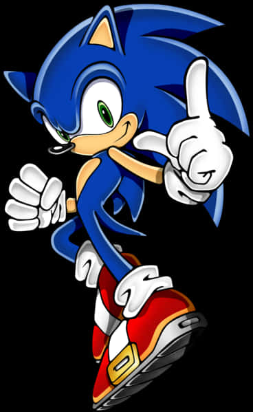 Sonic Thumbs Up Pose PNG Image