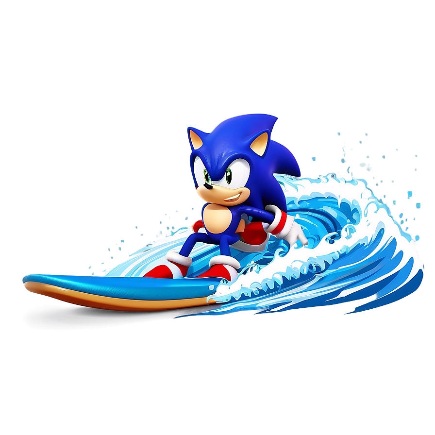 Sonic Water Surfing Png 04292024 PNG Image