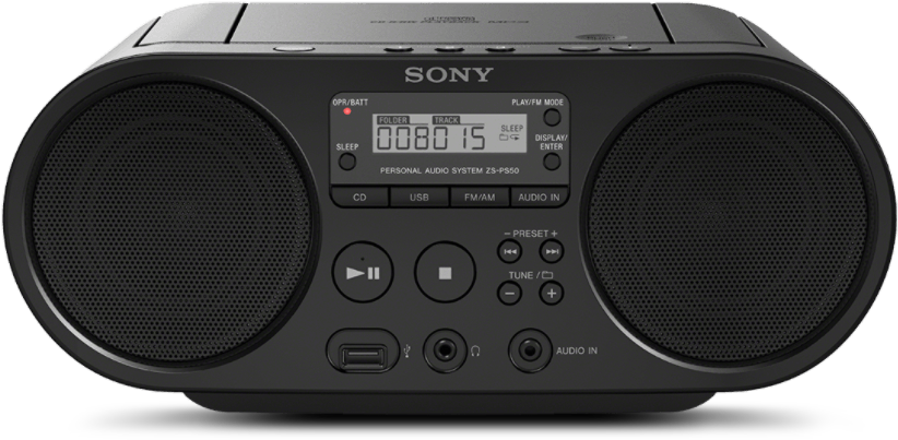 Sony Portable Boombox Front View PNG Image