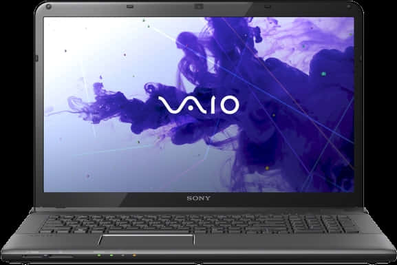 Sony V A I O Laptop Purple Smoke Background PNG Image