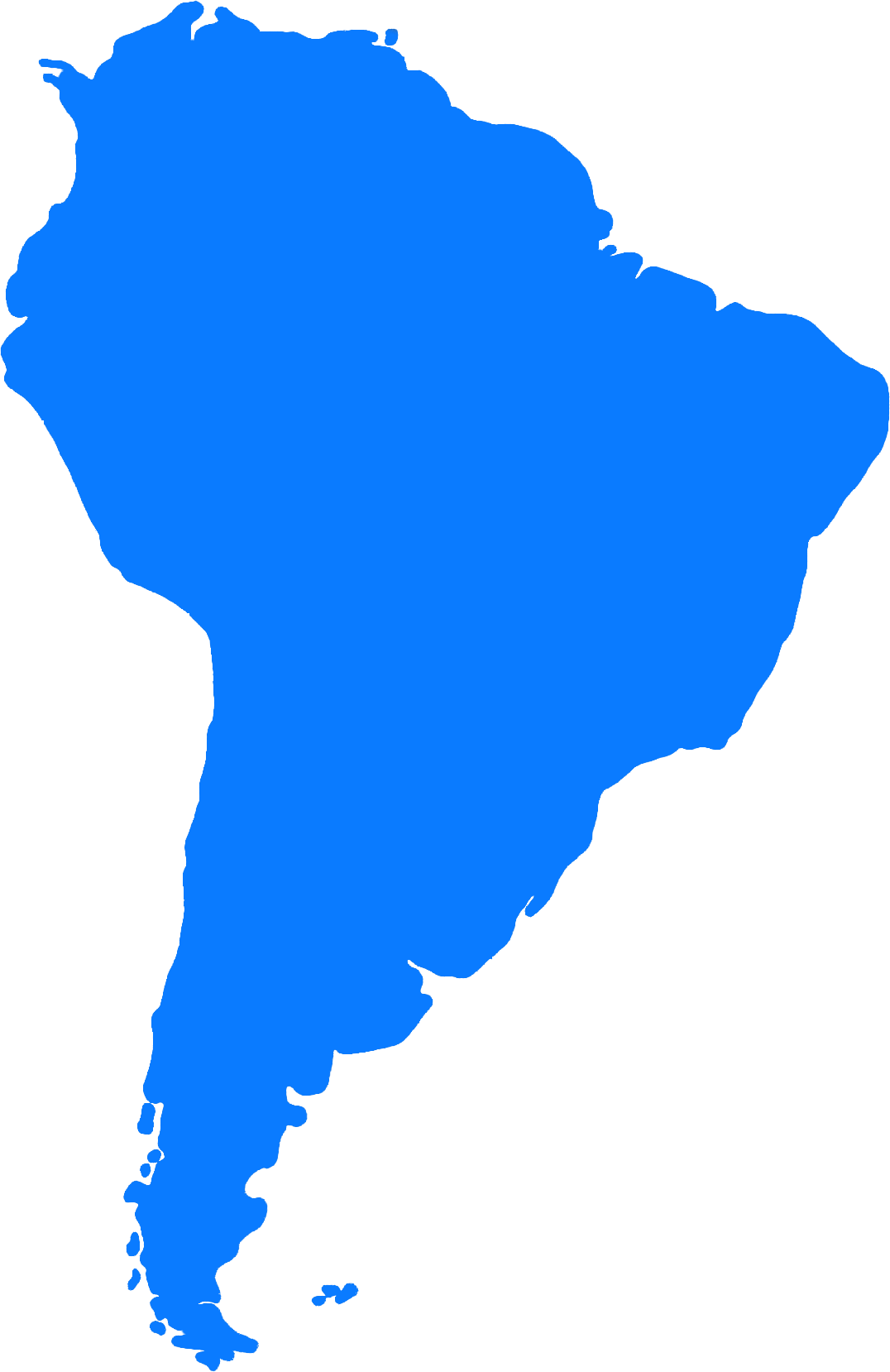 South America Blue Map Silhouette PNG Image