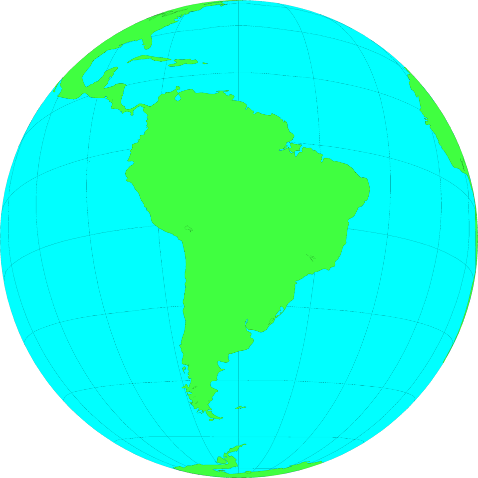 South America Focused Globe Clipart PNG Image