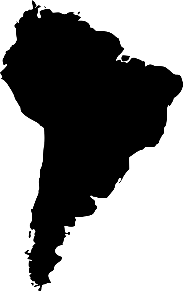 South America Silhouette Map PNG Image