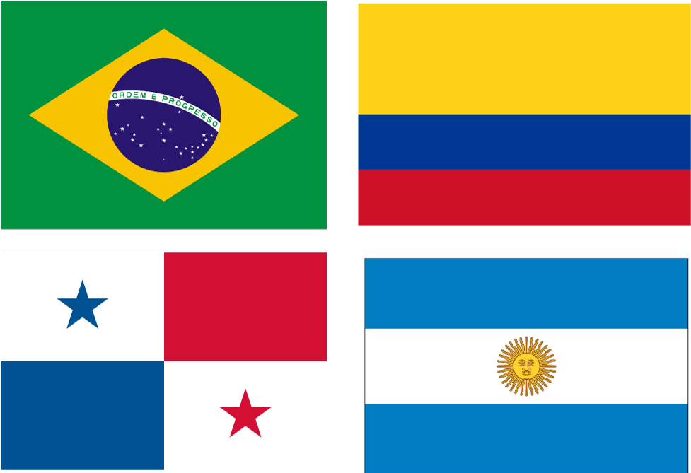 South American Flags Collage PNG Image