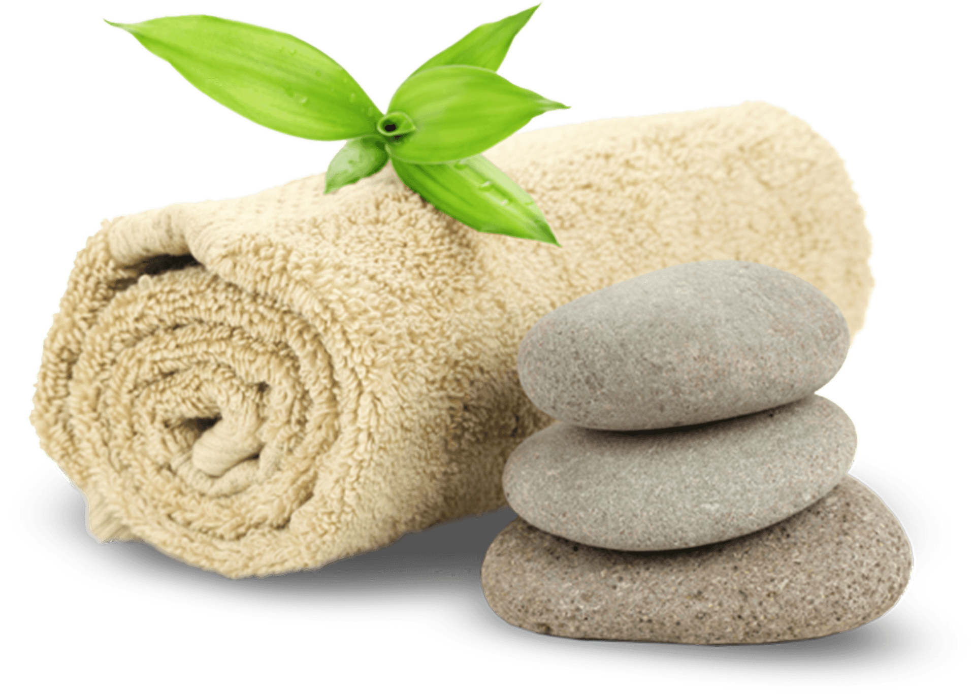 Spa Essentials Towel Stones Bamboo PNG Image