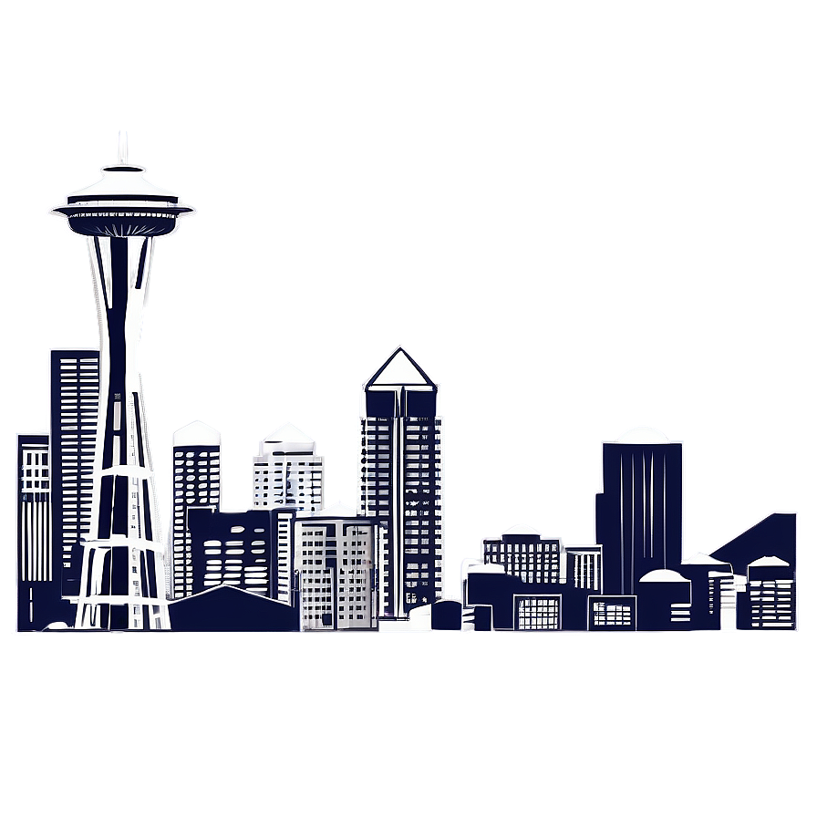 Space Needle Skyline Png Wkw65 PNG Image