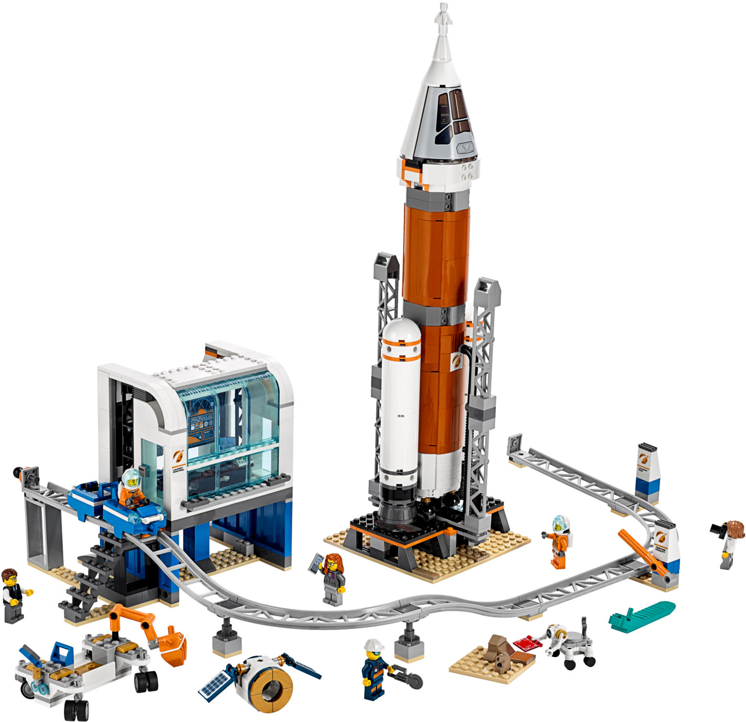 Space Rocket Launchpad Set PNG Image