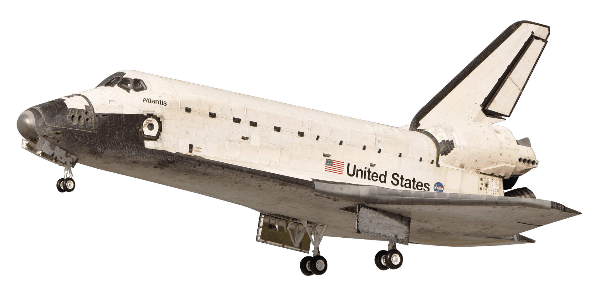 Space_ Shuttle_ Atlantis_ Landing_ Gear_ Down PNG Image