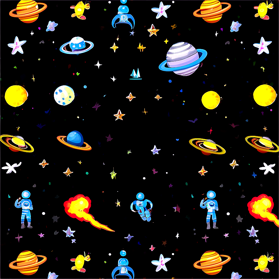 Space Theme Pattern Design Png 21 PNG Image