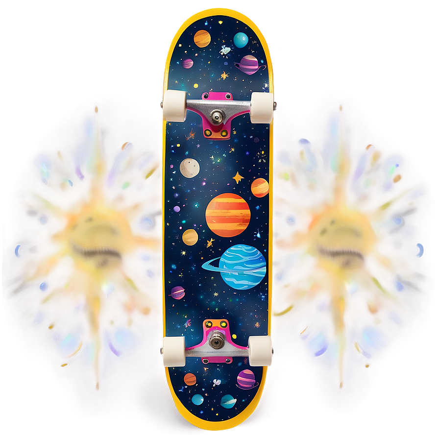 Space Theme Skateboard Deck Layout Png 06282024 PNG Image