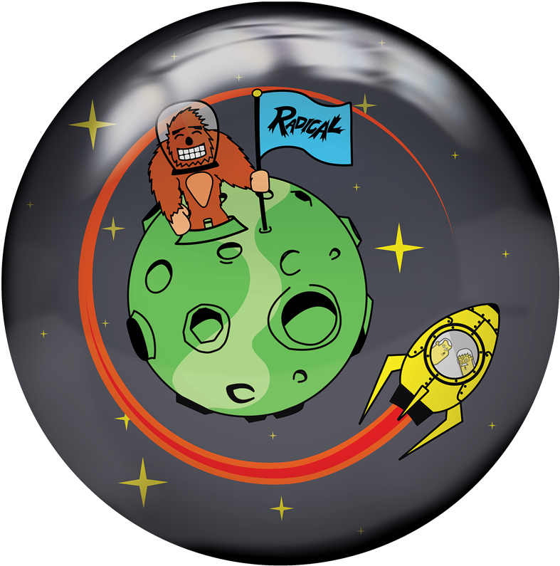 Space Themed Bowling Ball Design PNG Image