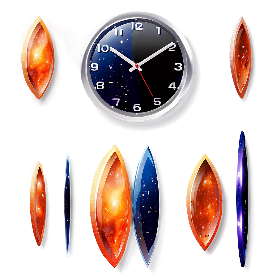 Space Themed Wall Clock Png 06262024 PNG Image