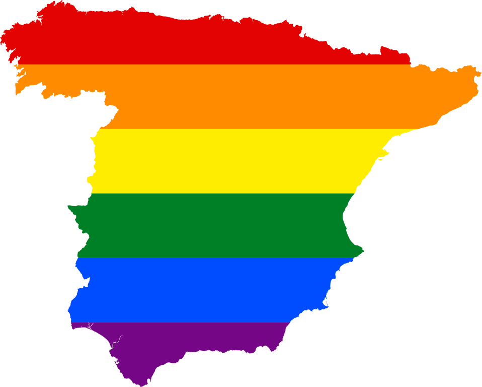 Spain Map Rainbow Colors PNG Image