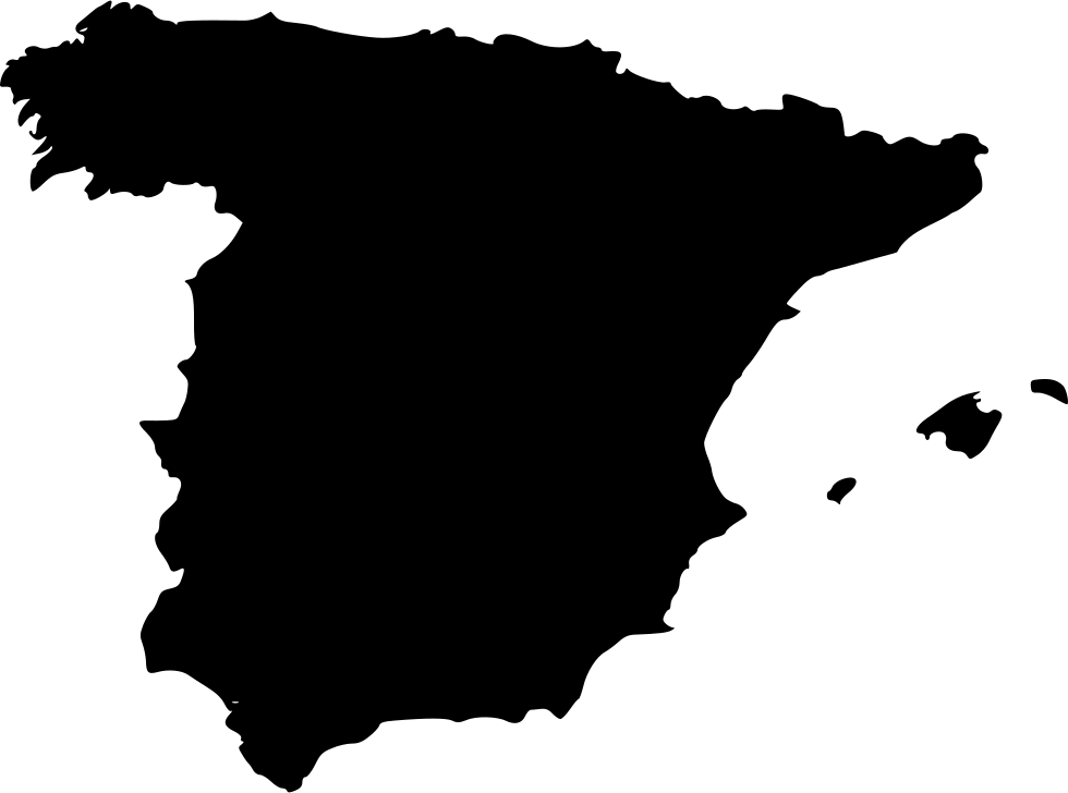 Spain Map Silhouette PNG Image