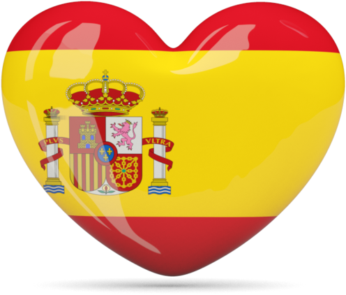 Spanish Heart Flag Emblem PNG Image