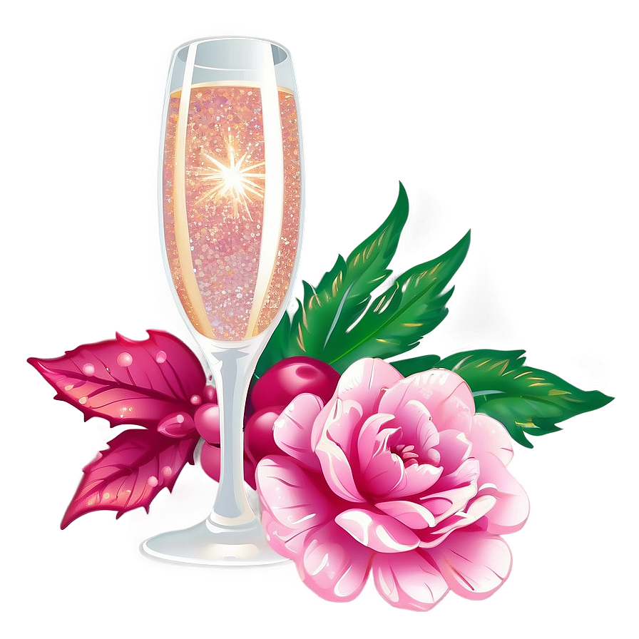 Sparkle Pink Champagne Festivity Png Drv3 PNG Image