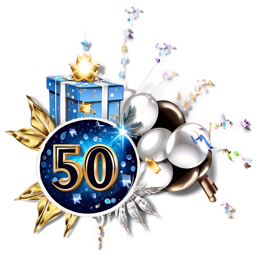 Sparkling 50th Birthday Festivities Png 06272024 PNG Image